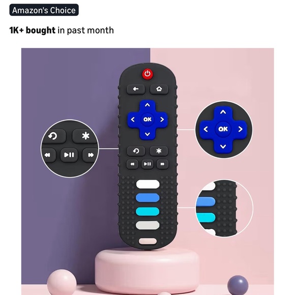 Baby Teething Toys-TV Remote Control Shape Silicone Infants Teething Toys - Picture 5 of 6